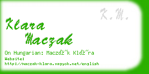 klara maczak business card